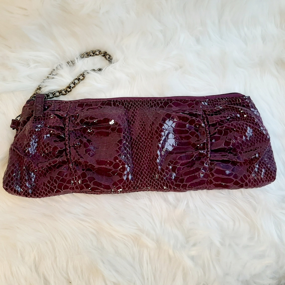 Mundi Purple Snakeskin Wristlet